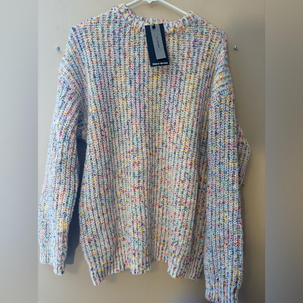 Silent Vortex Multicolor Knit Oversized Women's Sweater